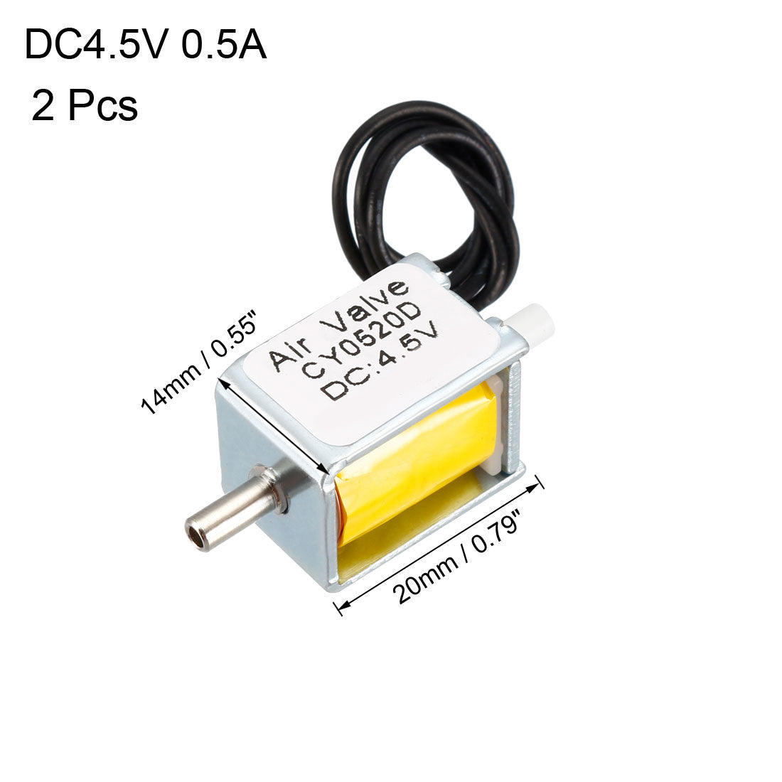 uxcell Uxcell Miniature Solenoid Valve 2 Way Normally Closed DC4.5V 0.5A Air Solenoid Valve, 2pcs