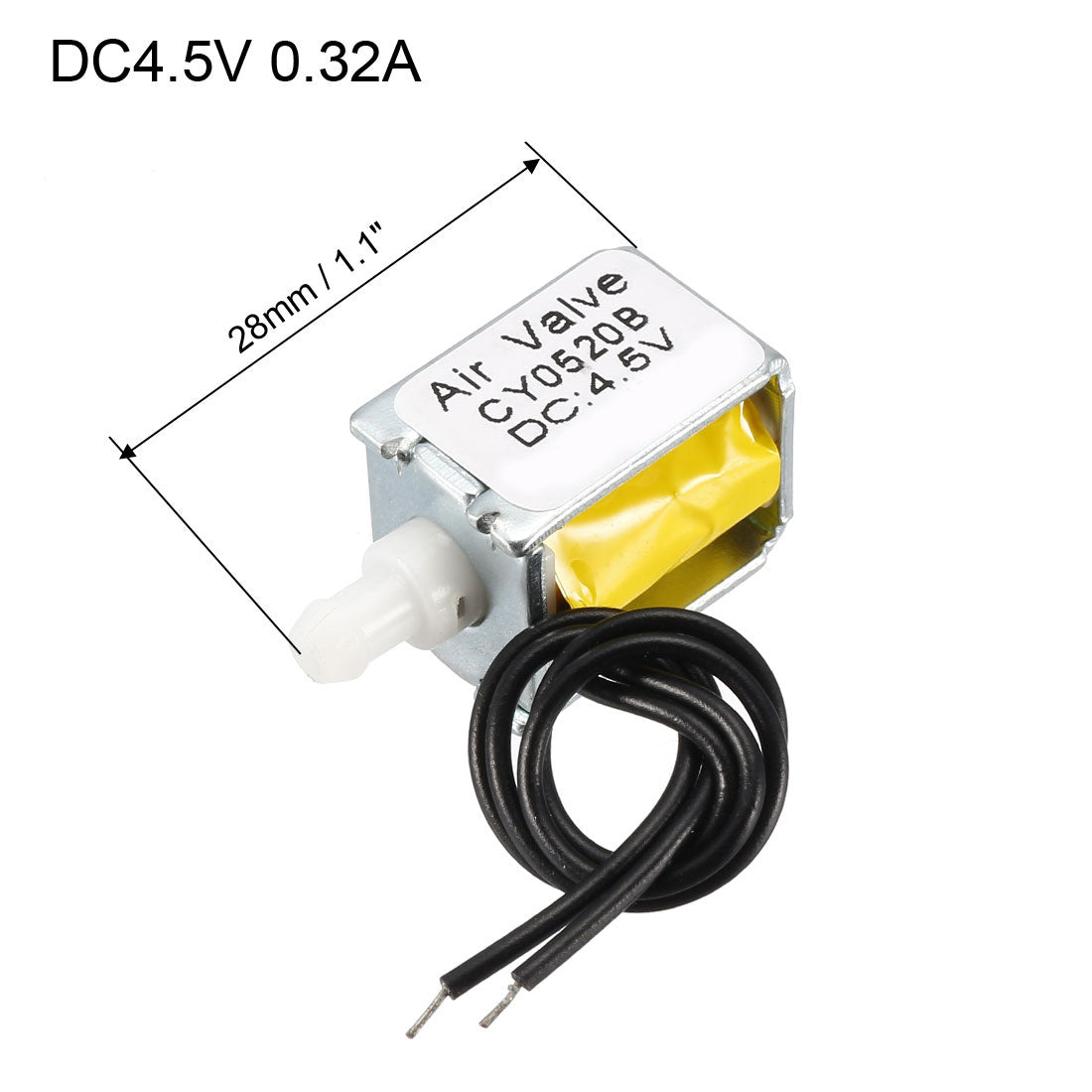 uxcell Uxcell Miniature Solenoid Valve Normally Closed DC4.5V 0.32A Air Solenoid Valve