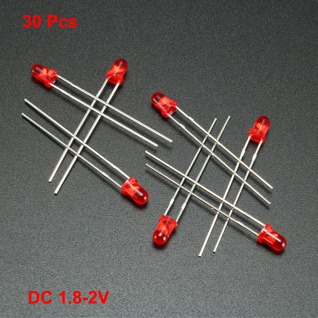 uxcell Uxcell 30pcs 3mm Red LED Diode Lights DC 1.8-2V Bulb Lamps Light Emitting Diode