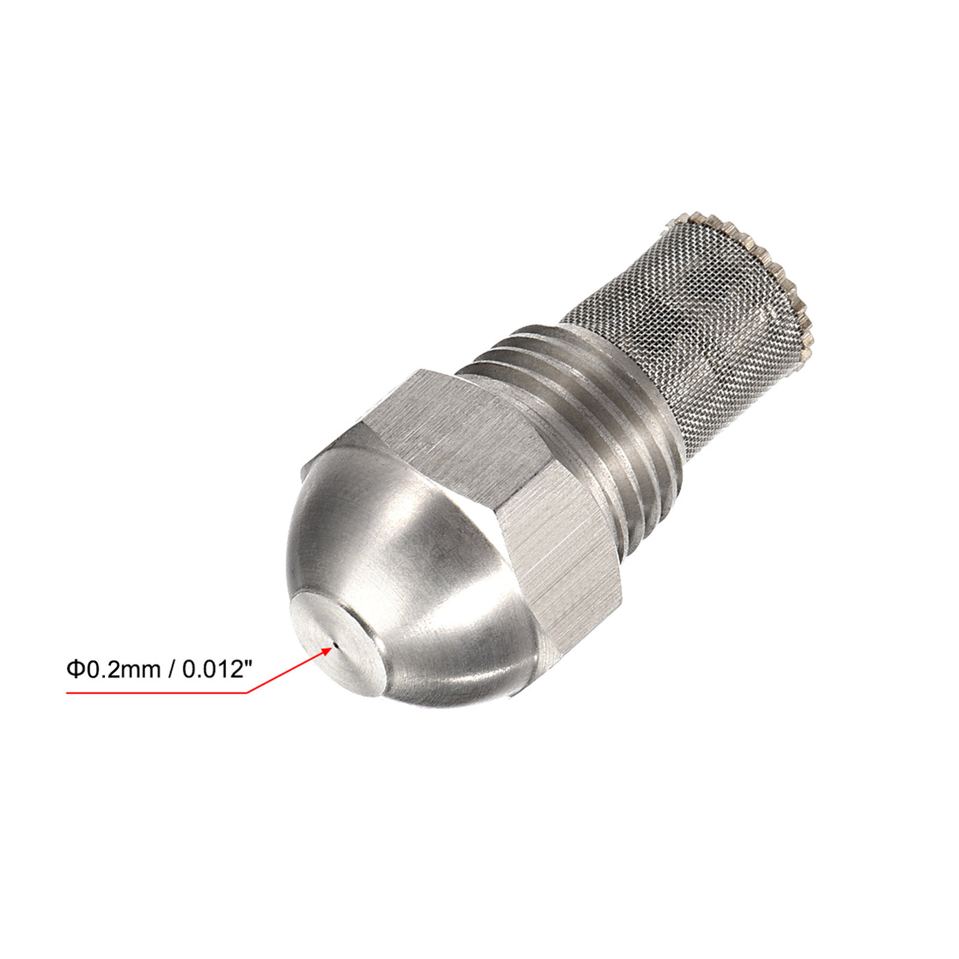 Uxcell Uxcell Mist Nozzle - 1/4BSPT 0.2mm Orifice Dia 304 Stainless Steel Fine Atomizing Spray Tip