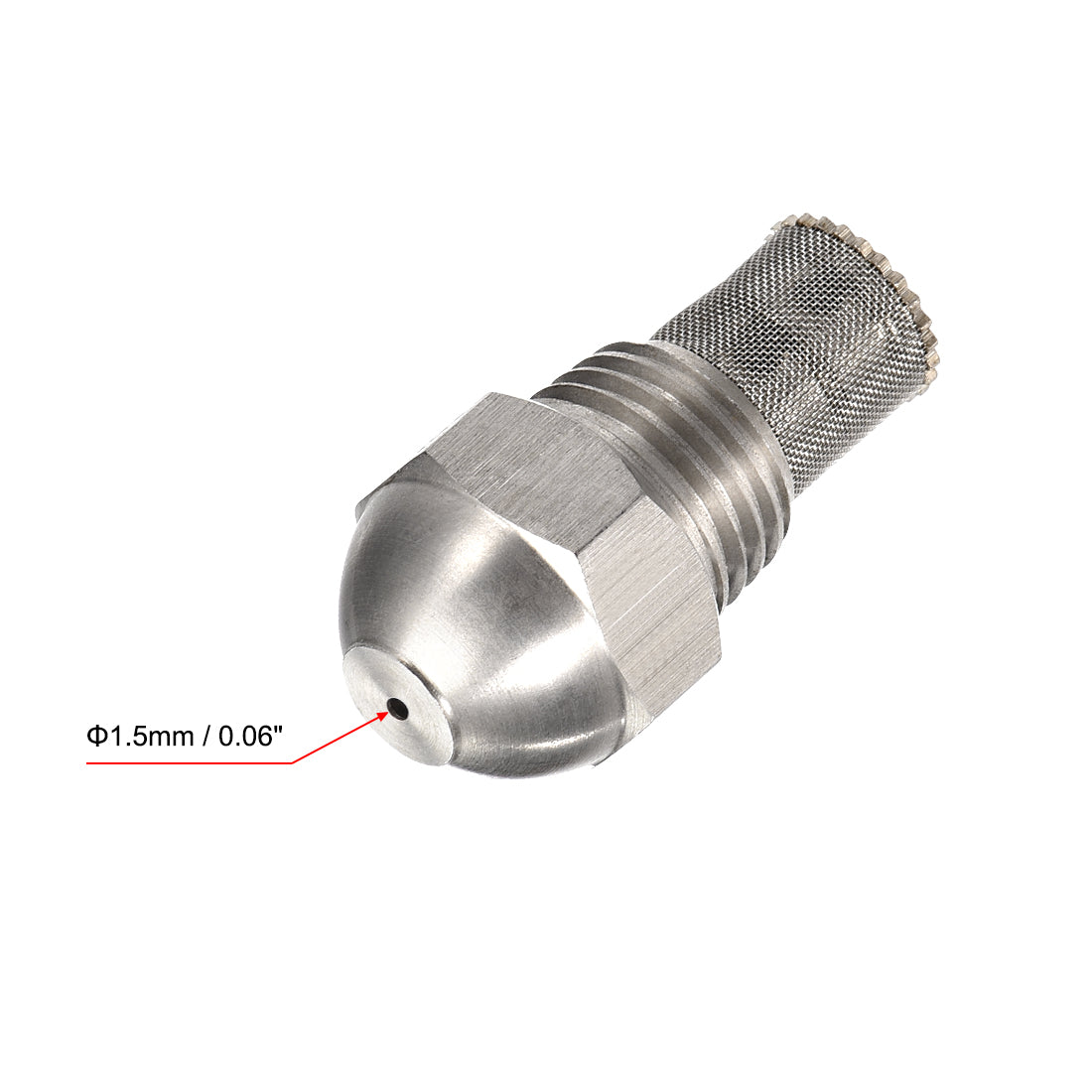 Uxcell Uxcell Mist Nozzle - 1/4BSPT 0.2mm Orifice Dia 304 Stainless Steel Fine Atomizing Spray Tip