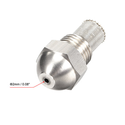 Harfington Uxcell Mist Nozzle - 1/4BSPT 0.2mm Orifice Dia 304 Stainless Steel Fine Atomizing Spray Tip