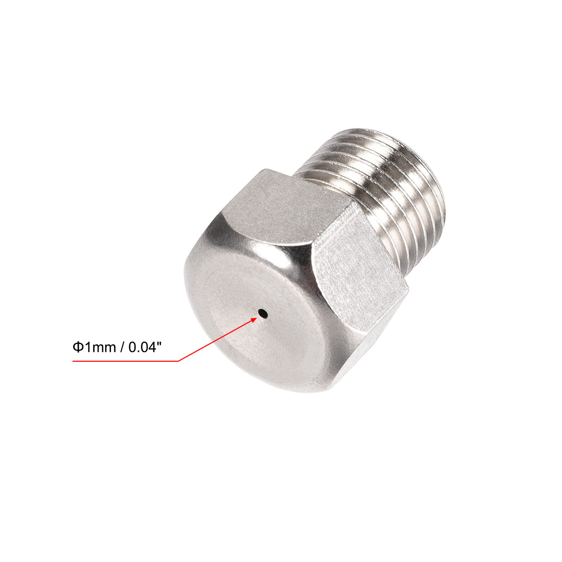 Uxcell Uxcell Mist Nozzle - 1/4BSPT 1.5mm Orifice Diameter Brass Fine Atomizing Spray Tip