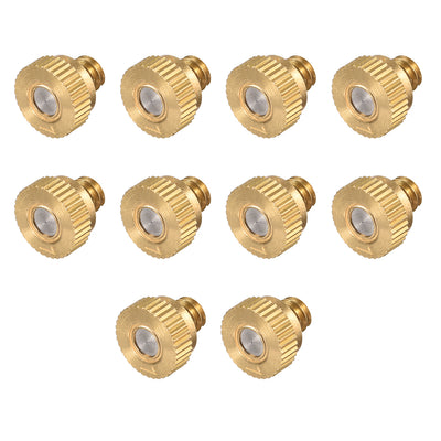 Harfington Uxcell Brass Misting Nozzle - 10/24 UNC 0.1mm Orifice Dia Replacement Heads for Outdoor Cooling System - 10 Pcs
