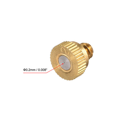 Harfington Uxcell Brass Misting Nozzle - 10/24 UNC 0.6mm Orifice Dia Replacement Heads for Outdoor Cooling System