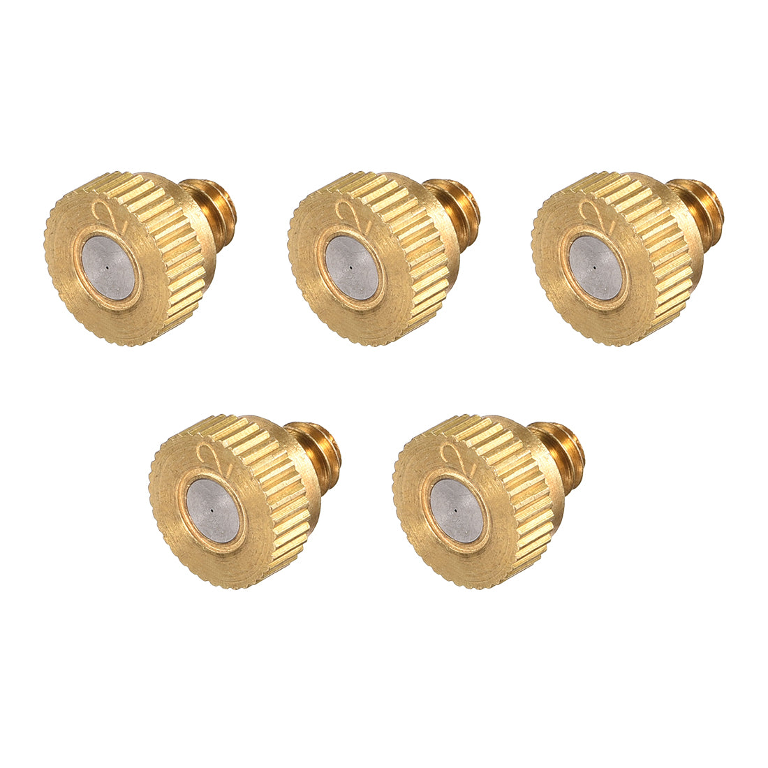 uxcell Uxcell Brass Misting Nozzle - 10/24 UNC 0.2mm Orifice Dia Replacement Heads for Outdoor Cooling System - 5 Pcs