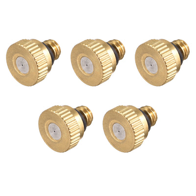Harfington Uxcell Brass Misting Nozzle - 10/24 UNC Replacement Heads for Outdoor Cooling System - 5 Pcs