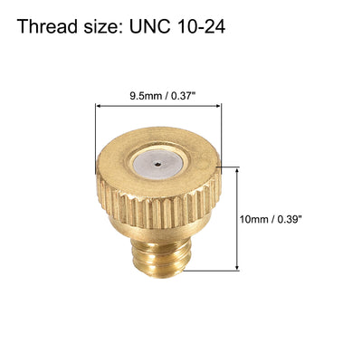 Harfington Uxcell Brass Misting Nozzle - 10/24 UNC Replacement Heads for Outdoor Cooling System - 5 Pcs
