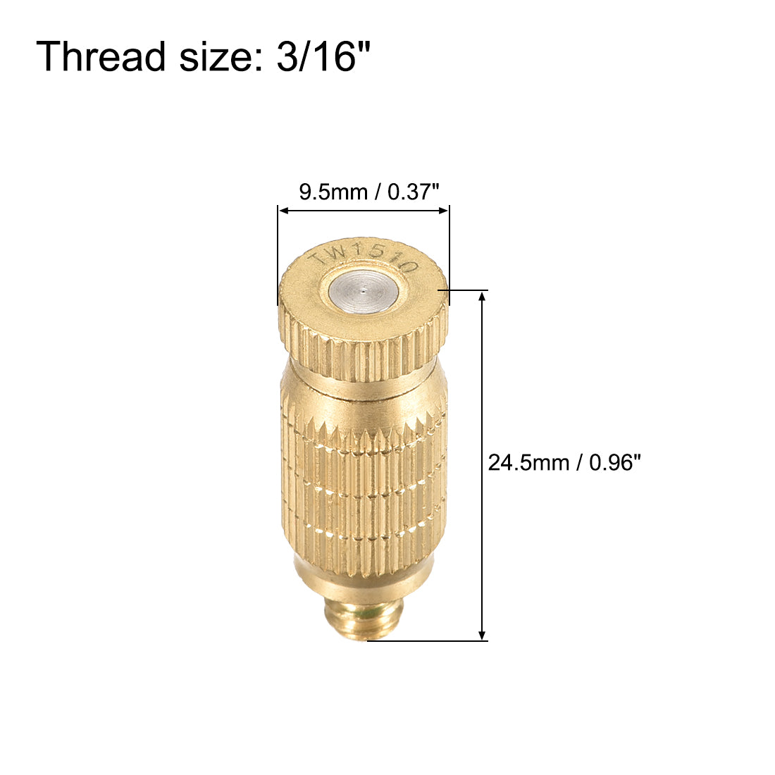 uxcell Uxcell Brass Misting Nozzle - 3/16-inch Threaded 0.15mm Orifice Dia Fogging Spray Head for Outdoor Cooling System - Golden