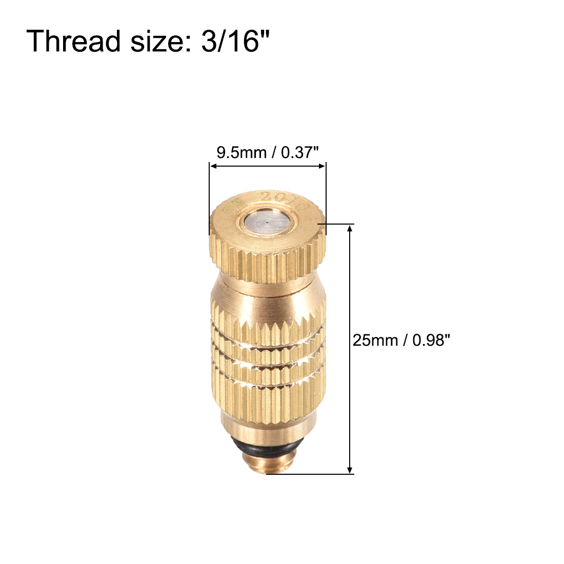 uxcell Uxcell Brass Misting Nozzle - 3/16-inch Threaded 0.2mm Orifice Dia Fogging Spray Head for Outdoor Cooling System - Golden
