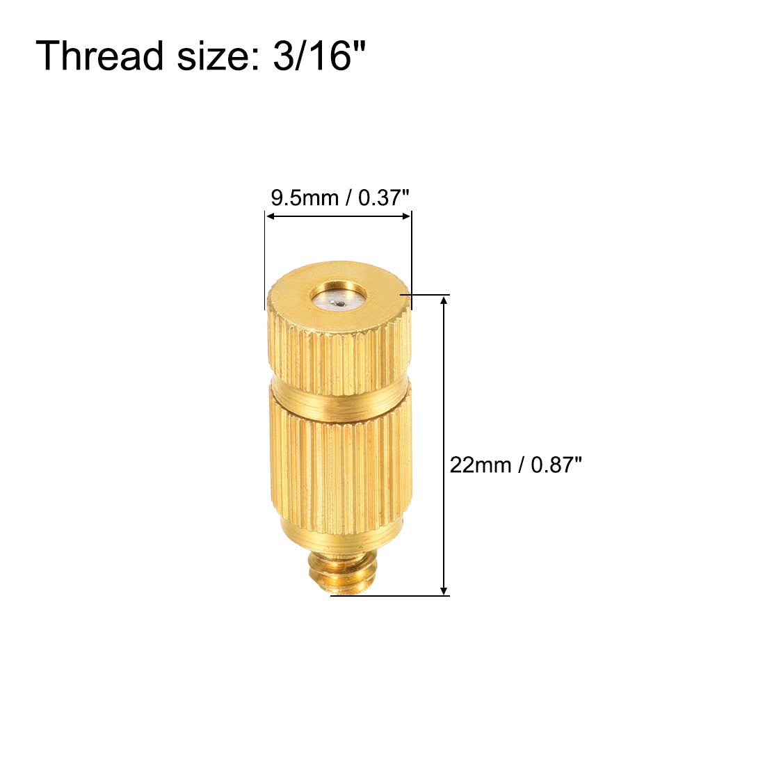 uxcell Uxcell Brass Misting Nozzle - 3/16-inch Threaded 0.6mm Orifice Dia Fogging Spray Head for Outdoor Cooling System - Golden