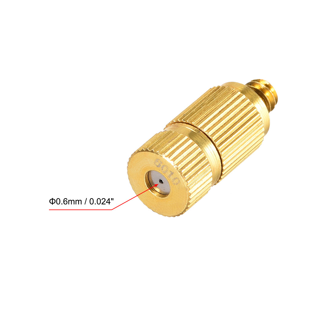 uxcell Uxcell Brass Misting Nozzle - 3/16-inch Threaded 0.6mm Orifice Dia Fogging Spray Head for Outdoor Cooling System - Golden