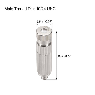 Harfington Uxcell Brass Misting Nozzle 0.006-inch Orifice (0.15mm) 10/24 UNC Male Thread 5Pcs