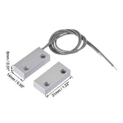 Harfington Uxcell MC-51 NO Rolling Gate Door Contact Magnetic Reed Switch 2Set