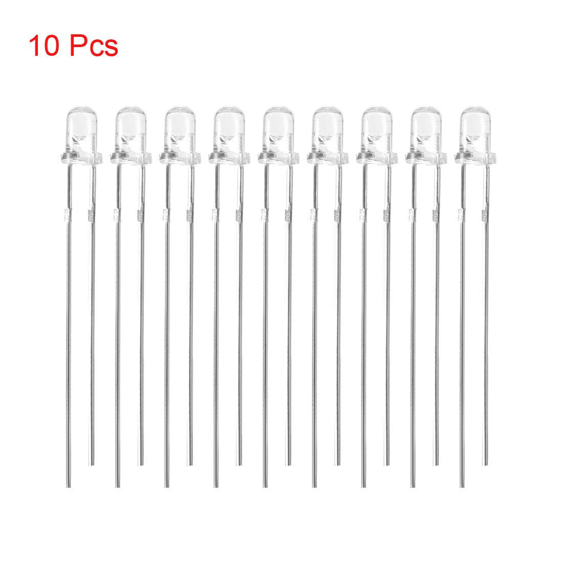 uxcell Uxcell 10pcs 3mm 940nm Infrared Emitter Diode DC 1.2V LED IR Emitter Clear Round Head
