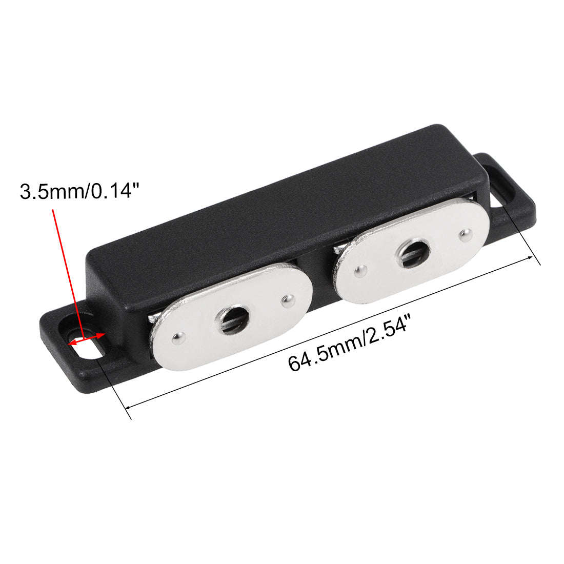 uxcell Uxcell Double Magnetic Latches Catch for Cabinet Door Cupboard 3" Long Black