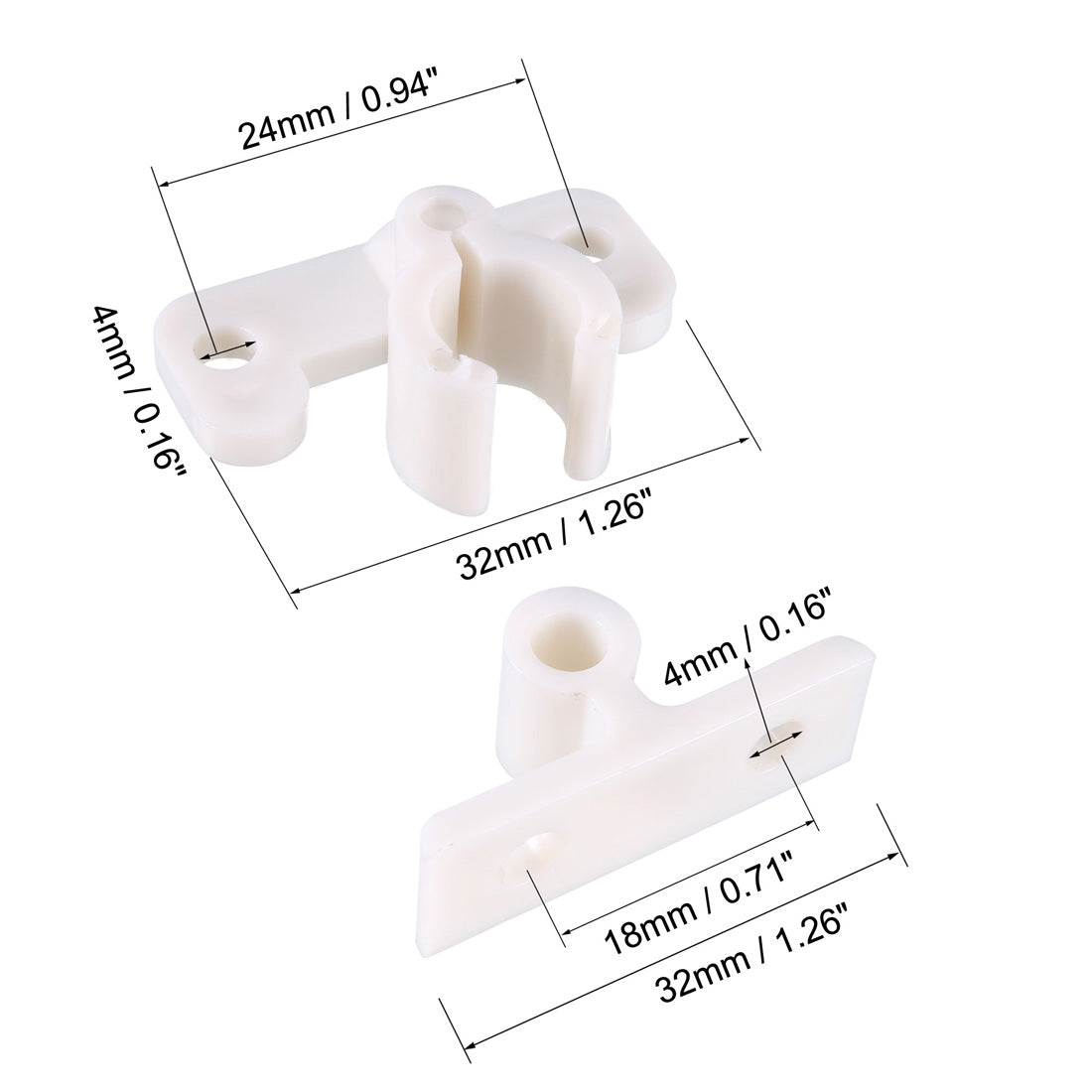 uxcell Uxcell Furniture Cabinet Door Plastic Friction Catch Non-Adjustable ABS Plastic White 5Pcs