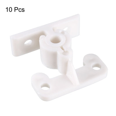 Harfington Uxcell Furniture Cabinet Door Plastic Friction Catch Non-Adjustable ABS Plastic White 10Pcs