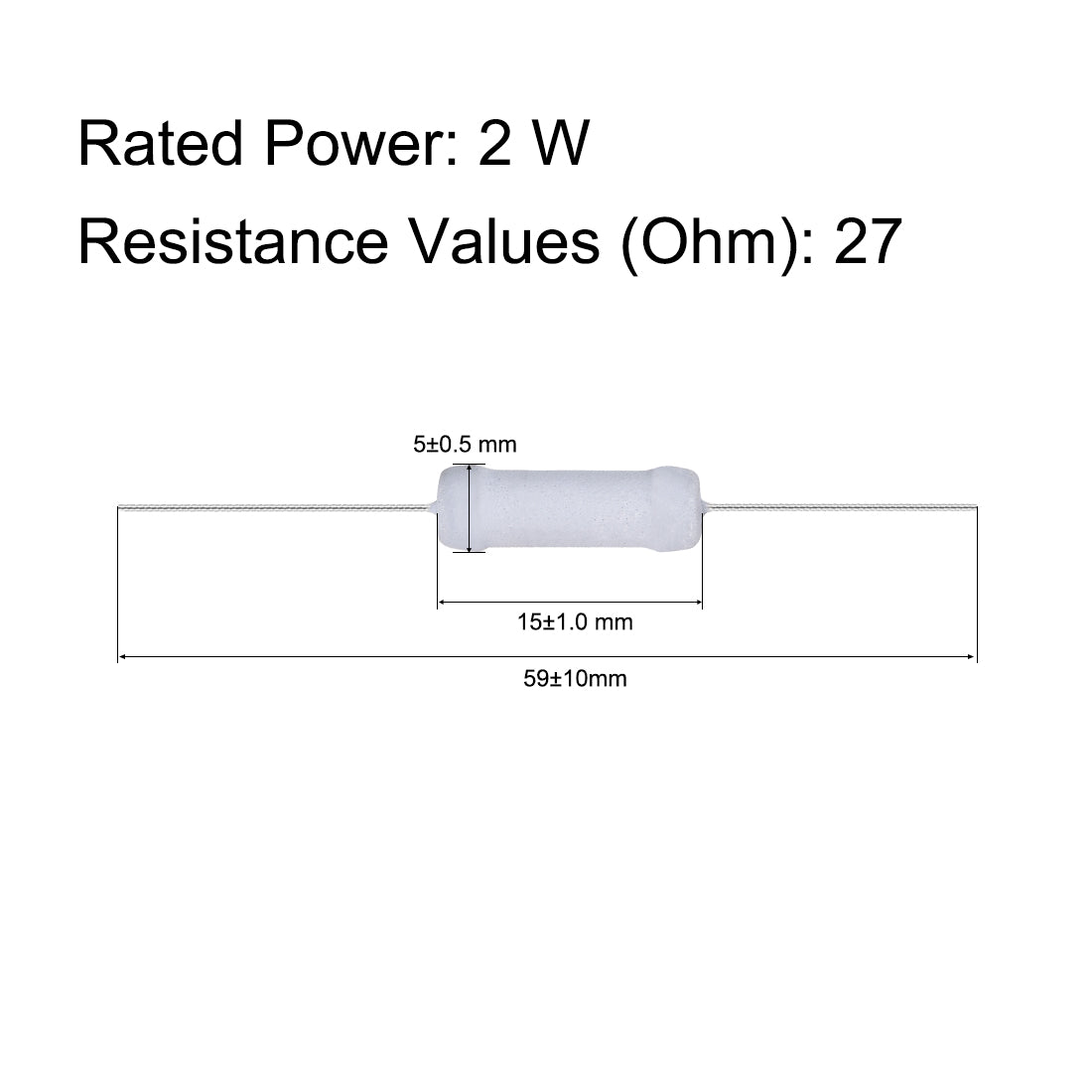 uxcell Uxcell 30pcs 2W 2 Watt Metal Oxide Film Resistor Axile Lead 27 Ohm ±5% Tolerance