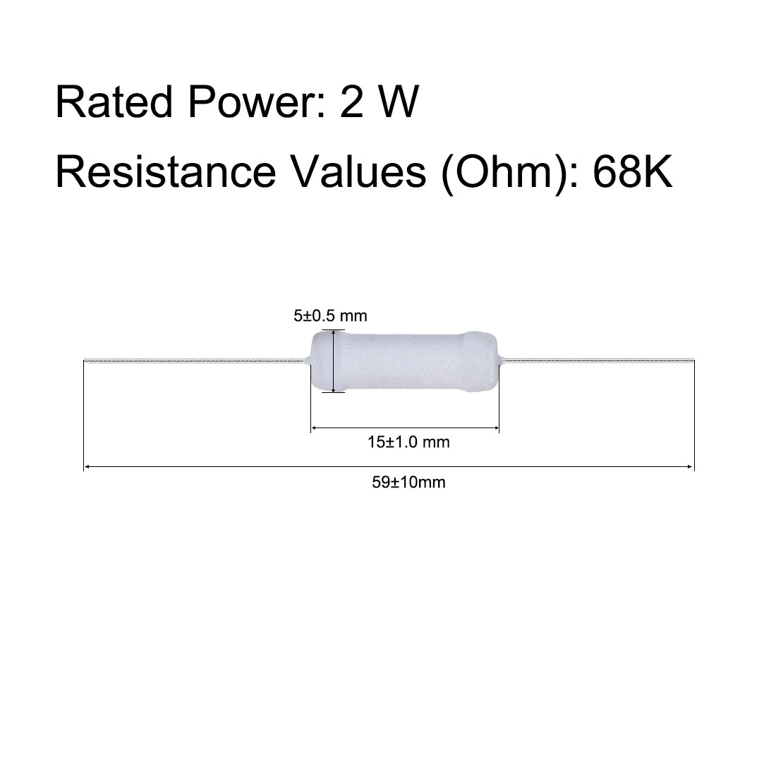 uxcell Uxcell 30pcs 2W 2 Watt Metal Oxide Film Resistor Axile Lead 68K Ohm ±5% Tolerance