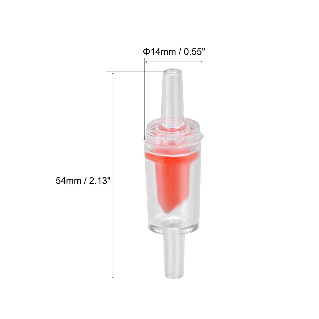 uxcell Uxcell Aquarium Air Pump Check Valves Red Clear Plastic One Way Non-Return Check Valve for Fish Tank 6Pcs