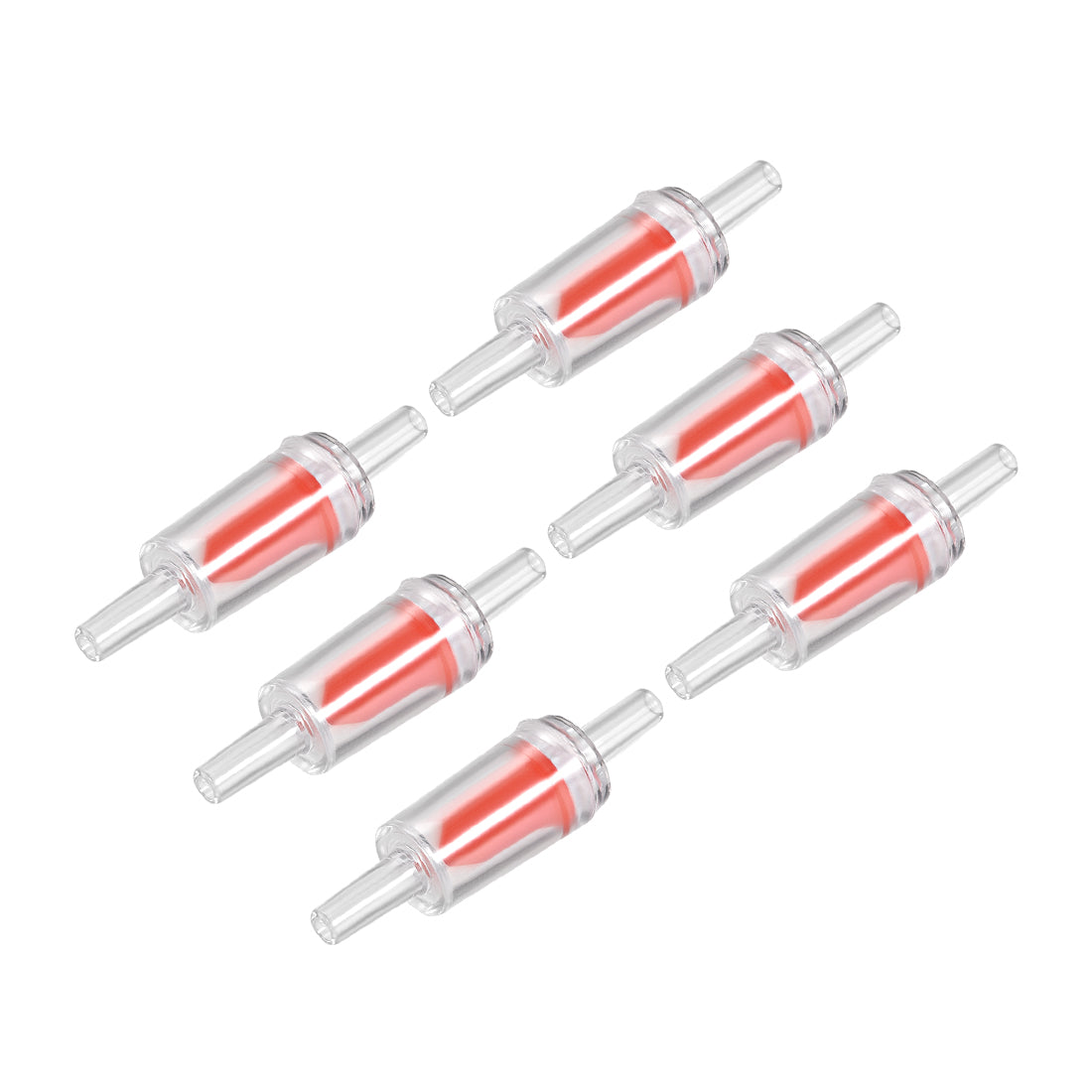 uxcell Uxcell Aquarium Air Pump Check Valves Red Clear Plastic One Way Non-Return Check Valve for Fish Tank 6Pcs