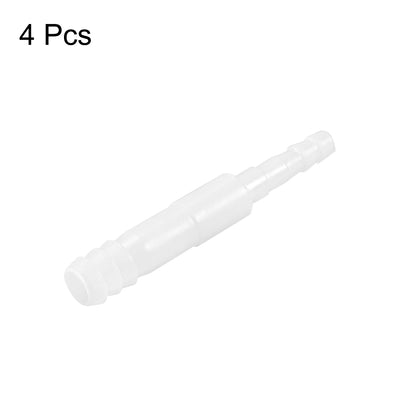 Harfington Uxcell Aquarium Air Valve Connector Straight Clear White Plastic Airline Tubing 4mm to 8mm 4Pcs
