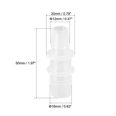 Harfington Uxcell Aquarium Air Valve Connector Straight Clear White Plastic Airline Tubing 12mm to 16mm 2Pcs