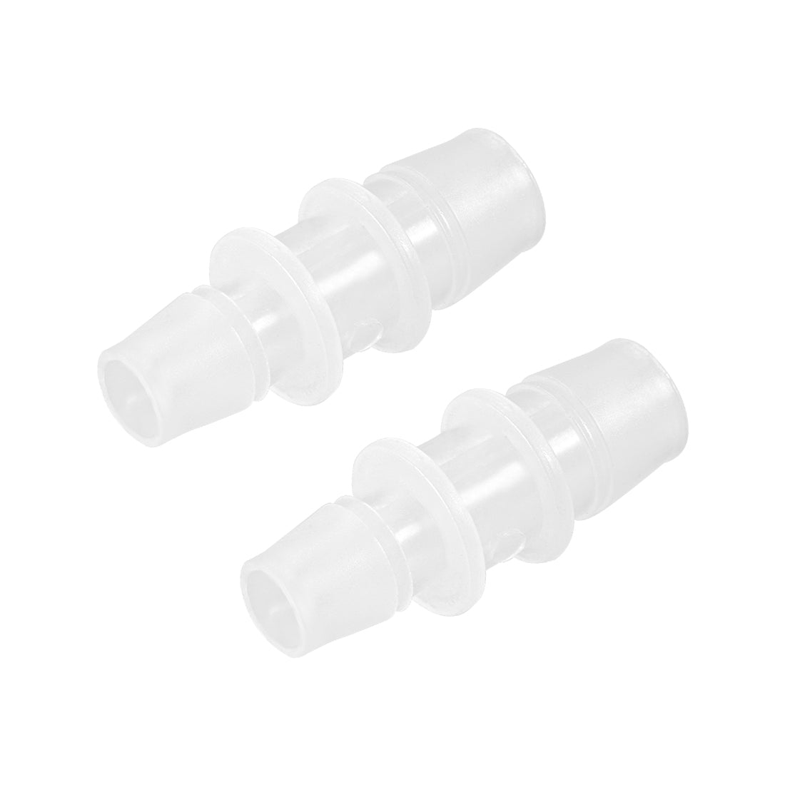 uxcell Uxcell Aquarium Air Valve Connector Straight Clear White Plastic Airline Tubing 12mm to 16mm 2Pcs