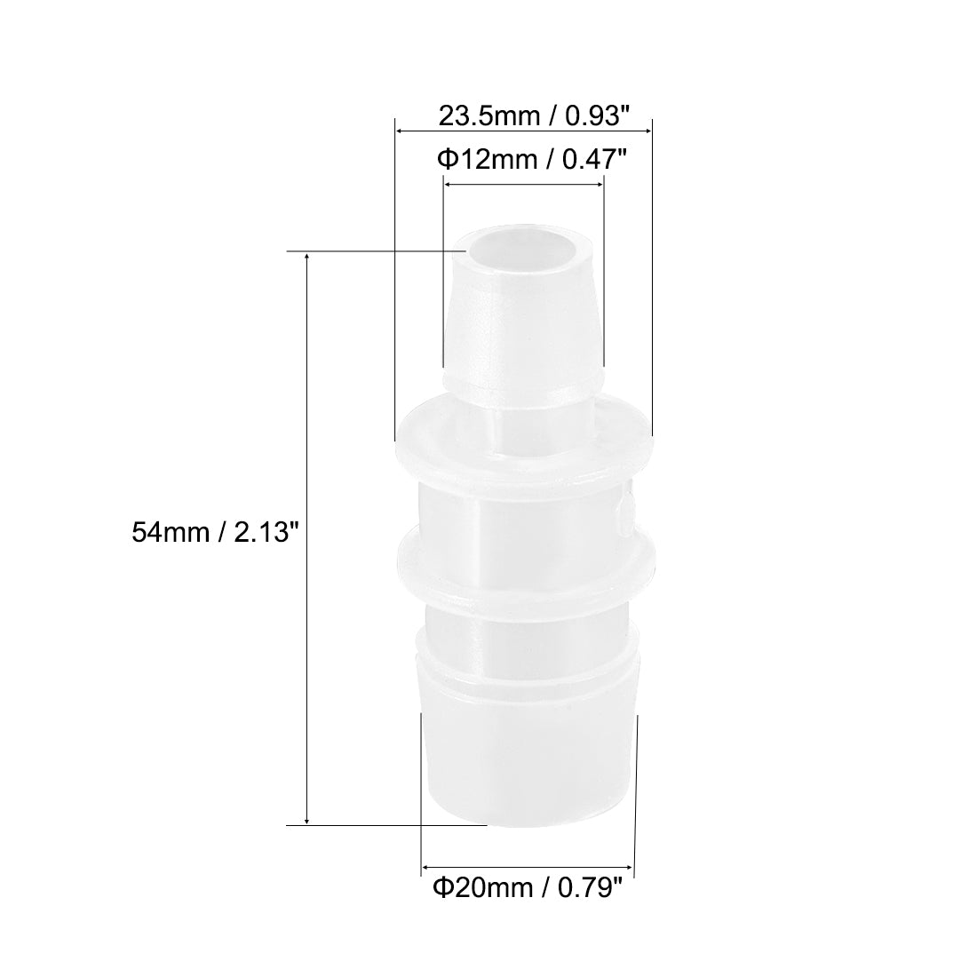 uxcell Uxcell Aquarium Air Valve Connector Straight Clear White Plastic Airline Tubing 12mm to 20mm 2Pcs