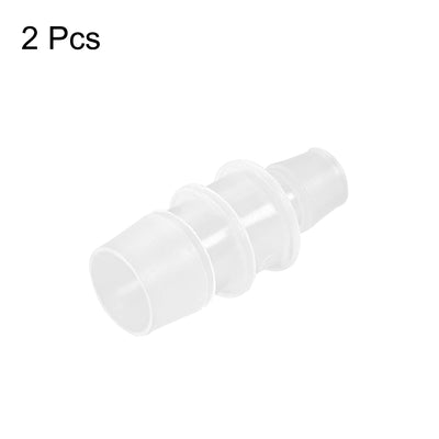 Harfington Uxcell Aquarium Air Valve Connector Straight Clear White Plastic Airline Tubing 12mm to 20mm 2Pcs