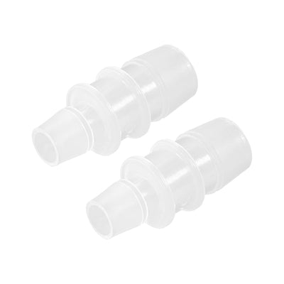 uxcell Uxcell Aquarium Air Valve Connector Straight Clear White Plastic Airline Tubing 12mm to 20mm 2Pcs