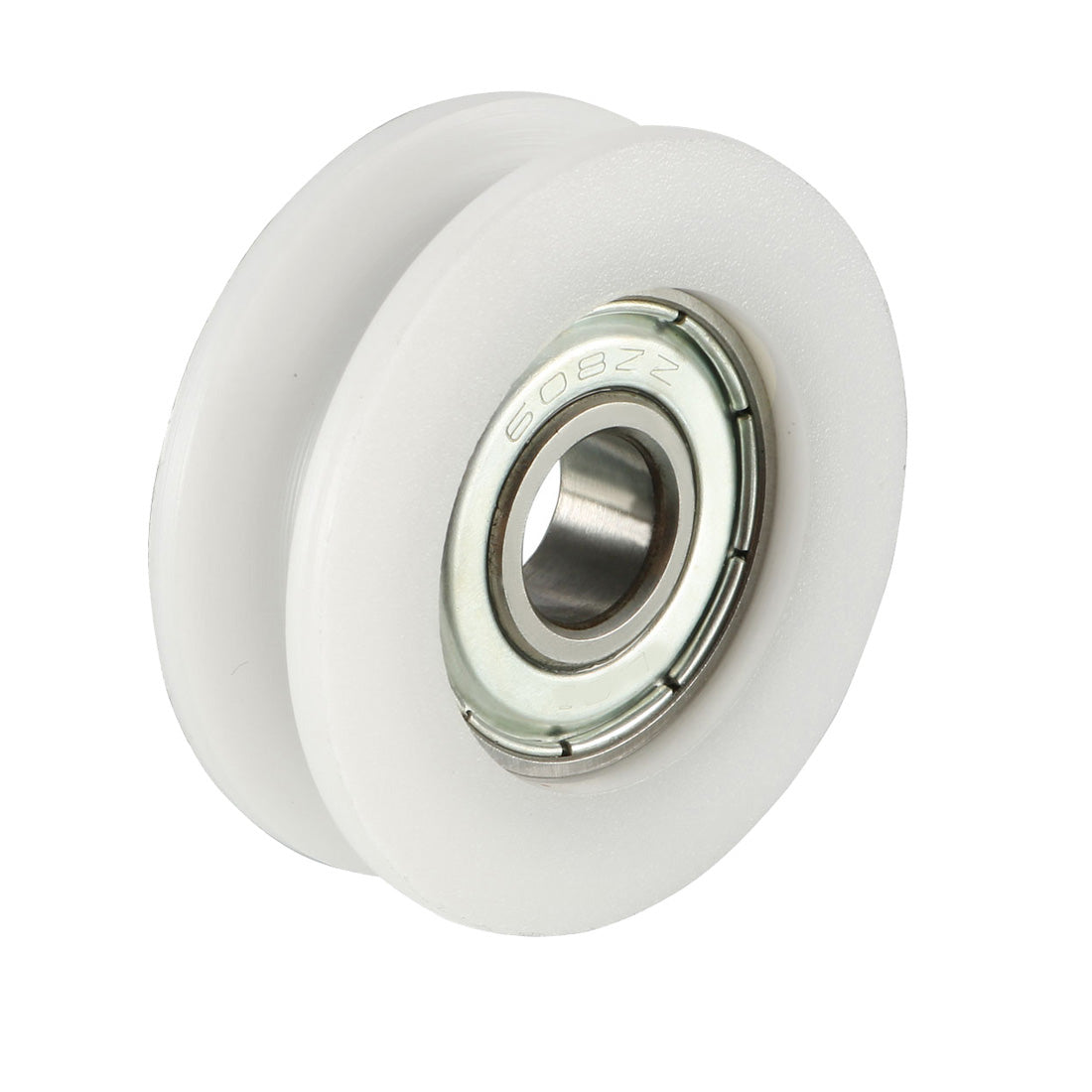 uxcell Uxcell 2.5mm Deep Metal V Groove Guide Bearing Pulley Rail Ball Wheel White 8x30x11mm 2pcs