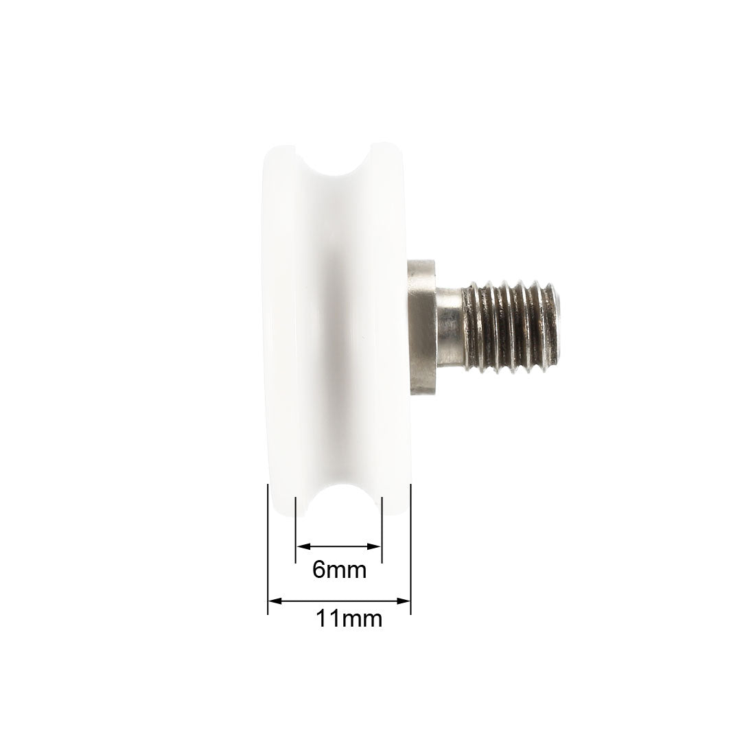 uxcell Uxcell 2.5mm Deep Metal V Groove Threaded Rod Track Guide Bearing Pulley Wheel White 30x11mm 1pcs