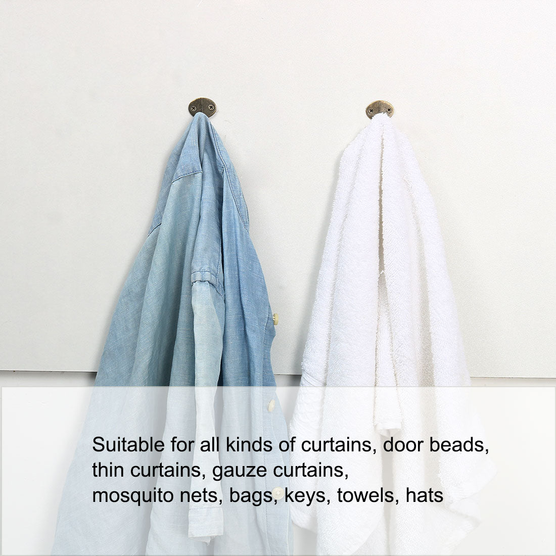 uxcell Uxcell Robe Hooks Zinc Alloy Hook Coats Towels Bathroom DIY Hanger w Screws 4pcs