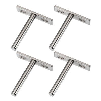 Harfington Uxcell Floating Shelf Invisible Support Bracket Round Shank 79mm Hardened Concealed Wall Support Set 4 Pcs