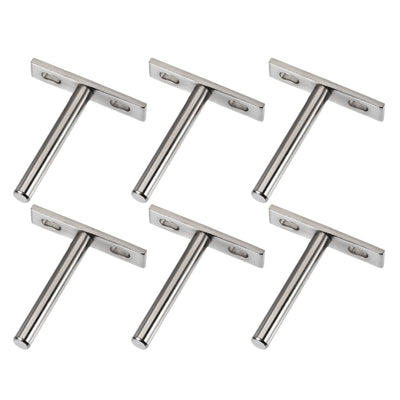 Harfington Uxcell Floating Shelf Invisible Support Bracket Round Shank 79mm Hardened Concealed Wall Support Set 6 Pcs