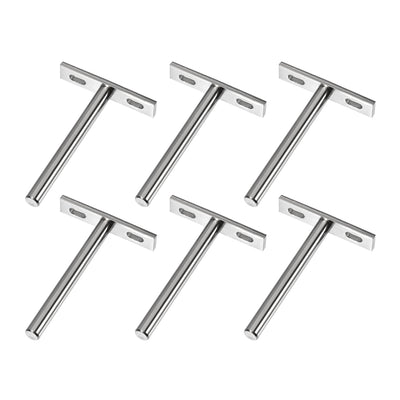 Harfington Uxcell Floating Shelf Invisible Support Bracket Round Shank 100mm Hardened Concealed Wall Support Set 6 Pcs