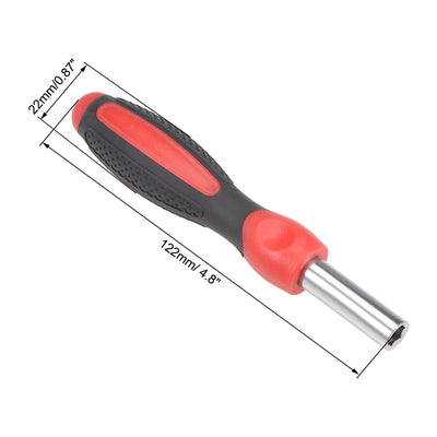 Harfington Uxcell Screwdriver  Non-Slip Wrench Handle 1/4 Inch Drive Magnetic Bit Holding Handle 4.8inch Length