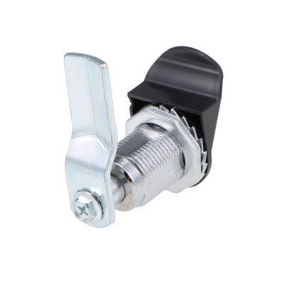 Harfington Uxcell Triangle Cam Lock 22mm Cylinder Dia 49mm Long Cam Keyed Alike Silver Tone