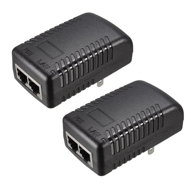 Harfington Uxcell 2pcs 15V 1A POE Power Supply Injector Power over Ethernet Adapter Wall Plug (US Plug) for , Camera, Wireless IP Point
