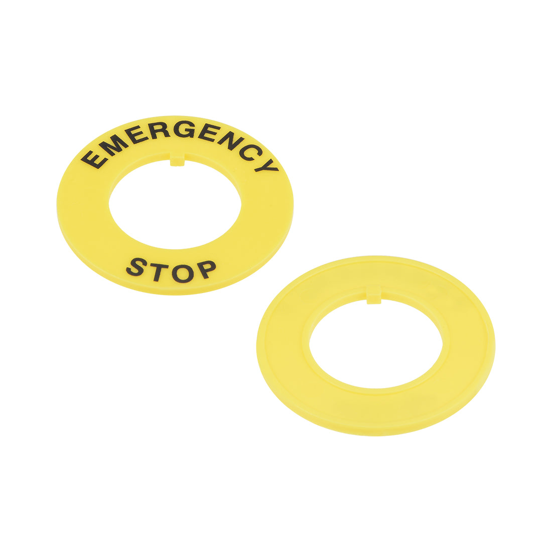 Uxcell Uxcell 2Pcs 22mm Inner Diameter Emergency Stop Sign For Push Button Switch Replacement 90mm OD