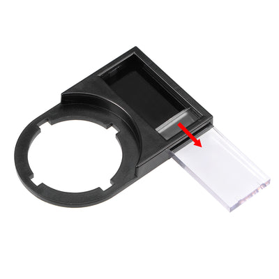 Harfington Uxcell 10pcs 22mm Diameter Black Plastic Push Button Switch Notice Board Dust-Proof 25x11mm Lens