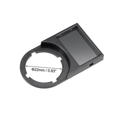 Harfington Uxcell 10pcs 22mm Diameter Black Plastic Push Button Switch Notice Board Dust-Proof 25x11mm Lens
