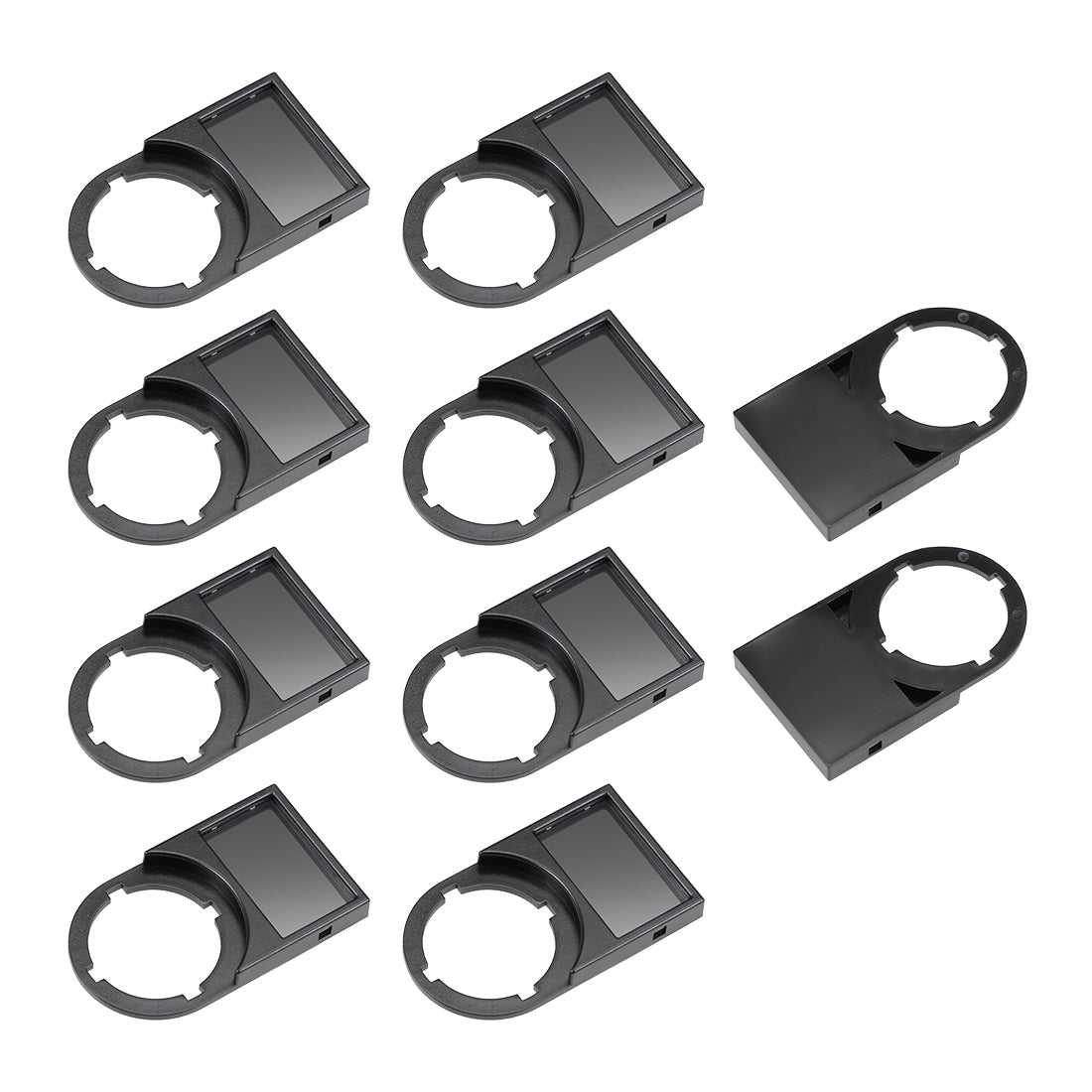 Uxcell Uxcell 10pcs 22mm Diameter Black Plastic Push Button Switch Notice Board Dust-Proof 25x11mm Lens