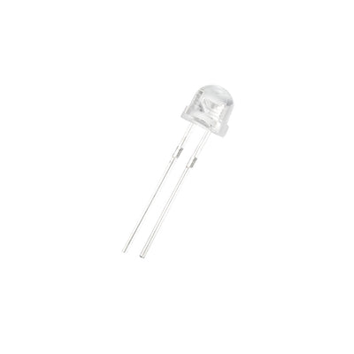 uxcell Uxcell 25pcs 5mm White LED Diode Lights (Clear Straw Hat Transparent DC 3-3.2V) Electronics Components Light Emitting Diodes