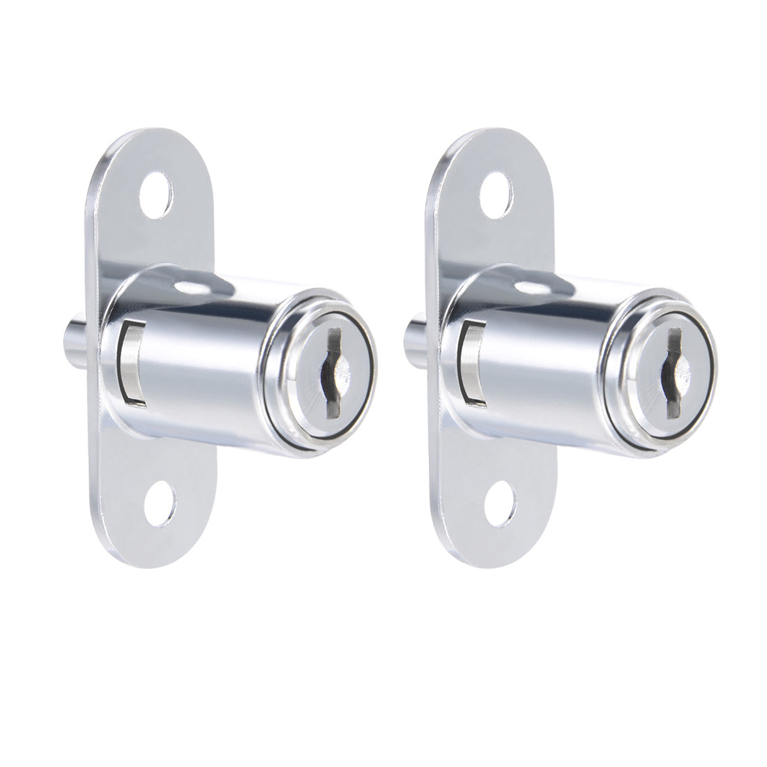 uxcell Uxcell Push Plunger Lock, 19mm x 23mm Cylinder Zinc Alloy Keyed Different 2Pcs