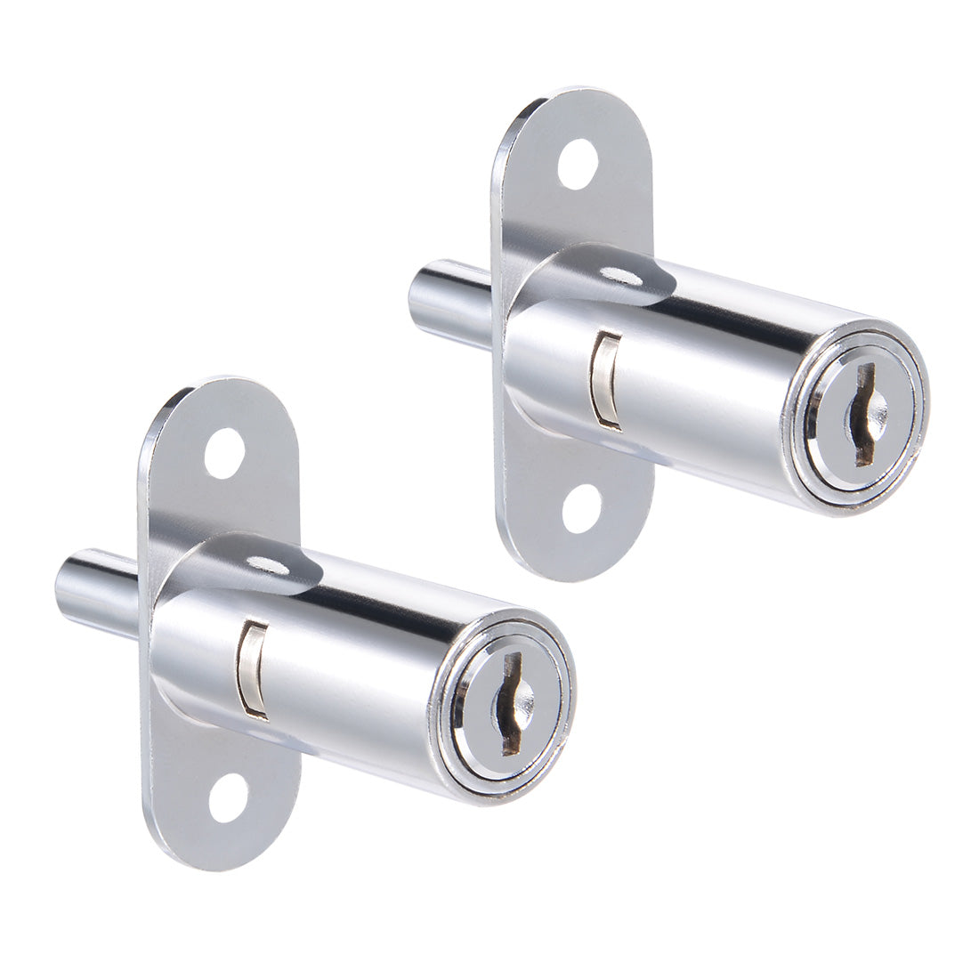 uxcell Uxcell Push Plunger Lock, 19mm x 40mm Cylinder Zinc Alloy Keyed Different 2Pcs