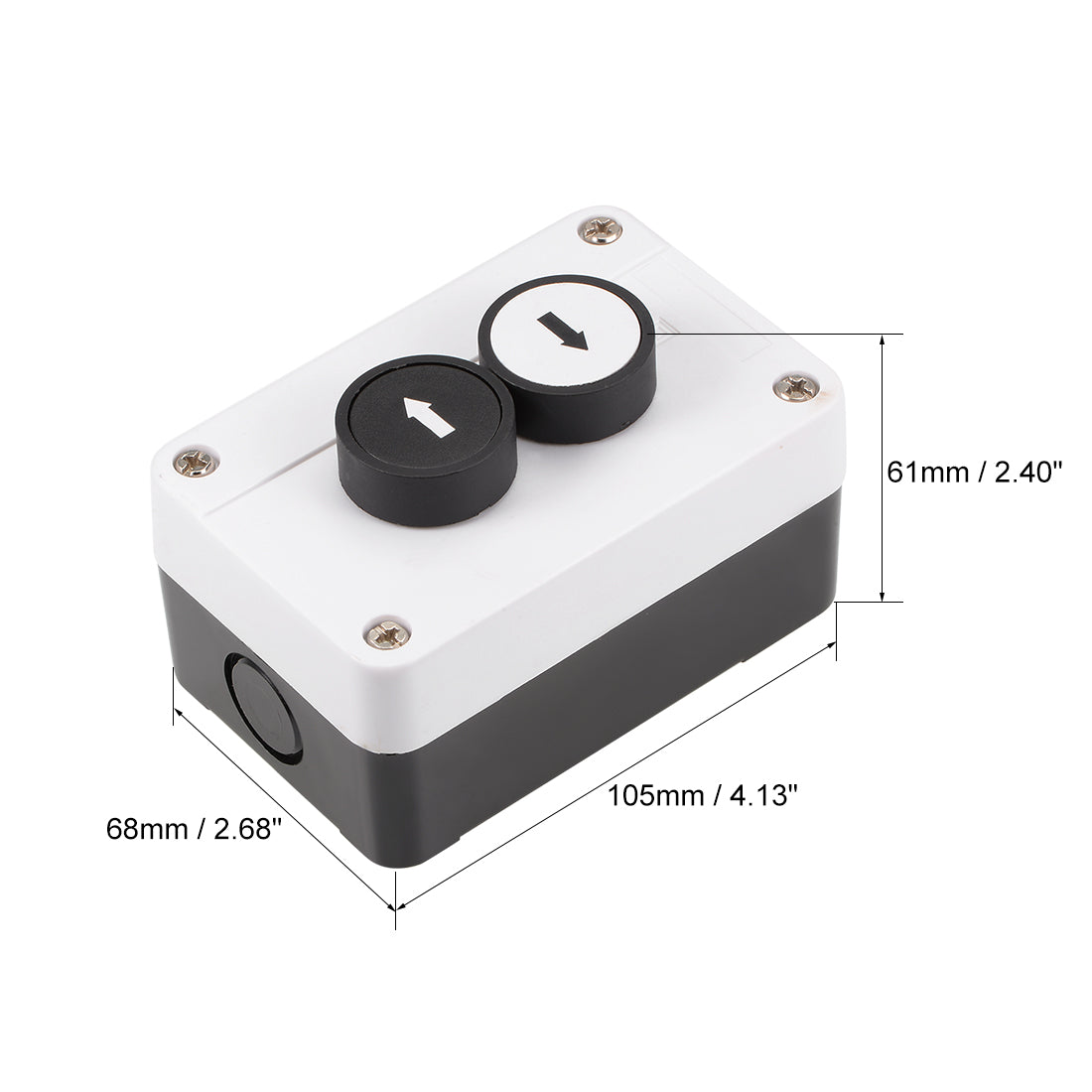 uxcell Uxcell Push Button Switch Station Box Momentary NO White, NO Black, 600V 10A