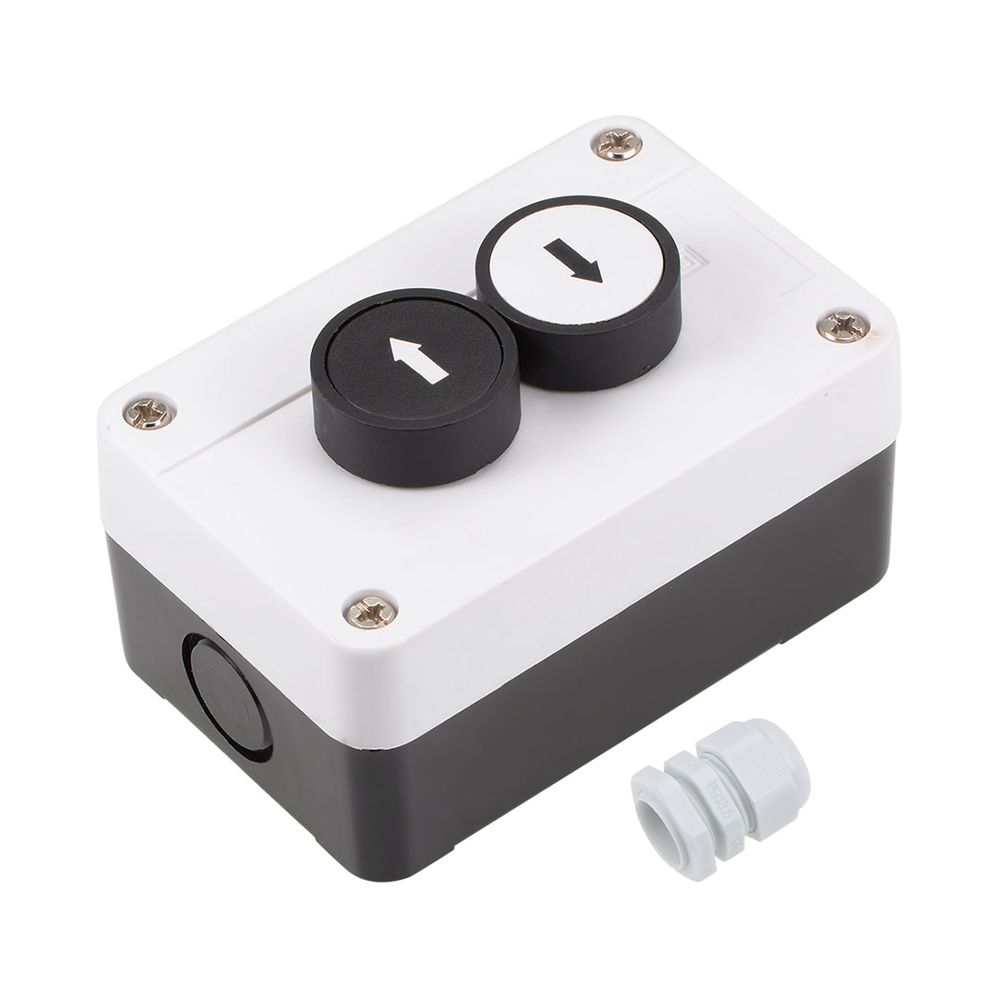 uxcell Uxcell Push Button Switch Station Box Momentary NO White, NO Black, 600V 10A